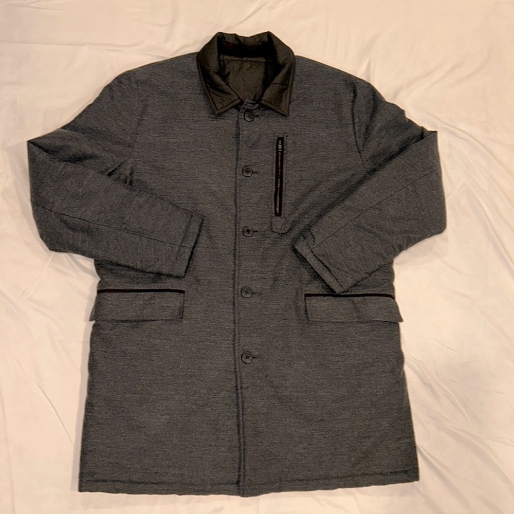 Vince Camuto Reversible Men’s Quilted/Cotton Blend Button Up Top Coat Size XL